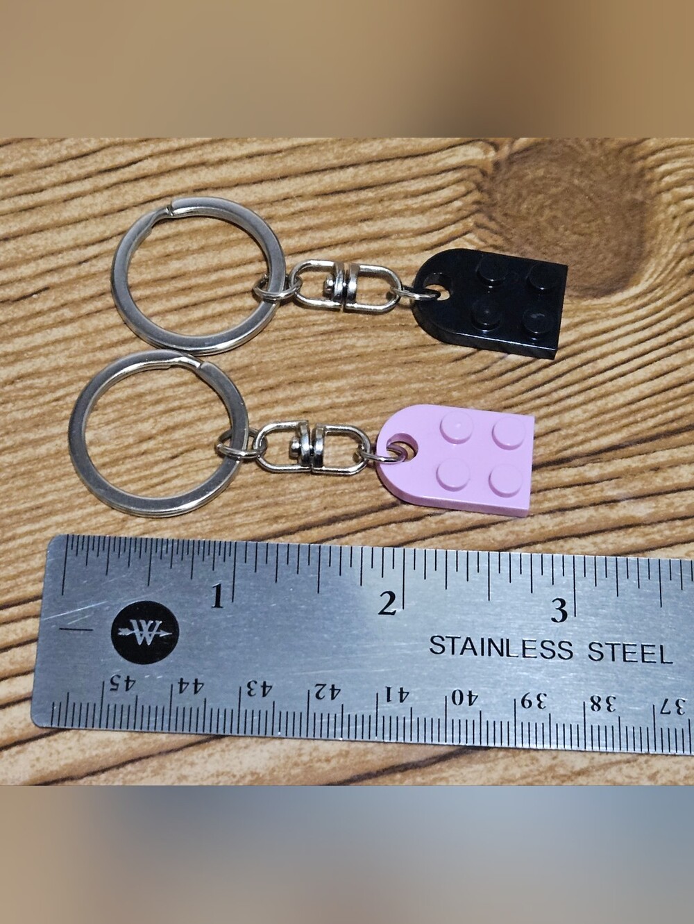 Interlocking Brick Paired Key Rings Heart Best Friends - Picture 4 of 5